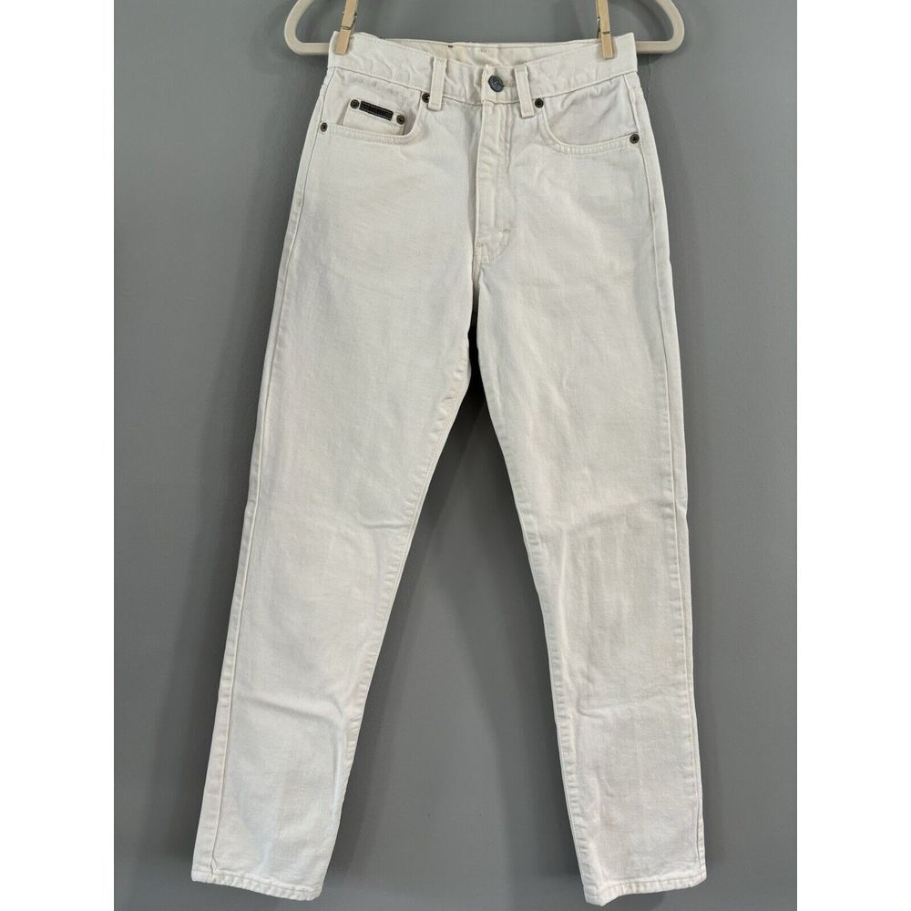 Vintage Calvin Klein White Jeans Denim Women's Size‎ 3 90s Rise Pants
